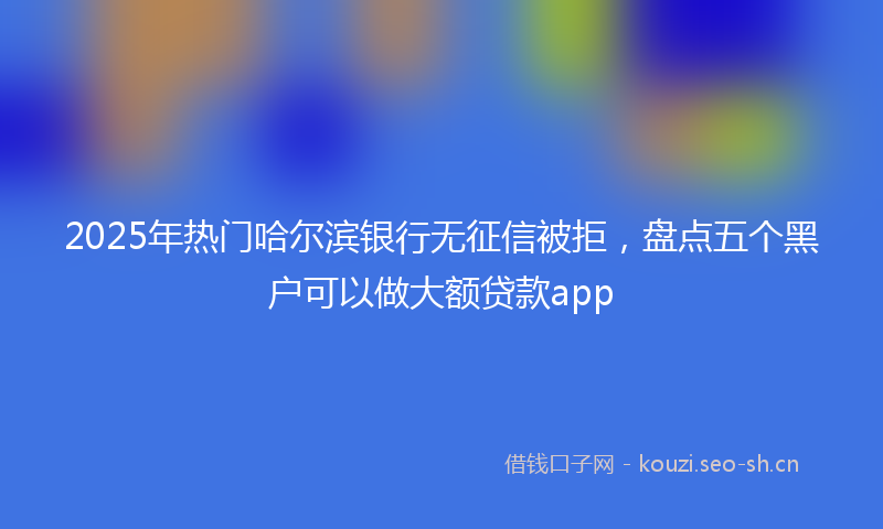 2025年热门哈尔滨银行无征信被拒，盘点五个黑户可以做大额贷款app