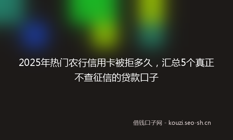 2025年热门农行信用卡被拒多久，汇总5个真正不查征信的贷款口子