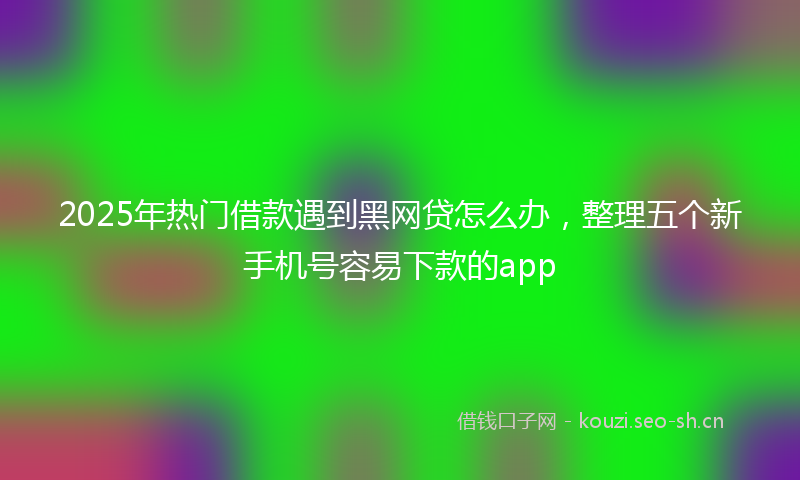 2025年热门借款遇到黑网贷怎么办，整理五个新手机号容易下款的app