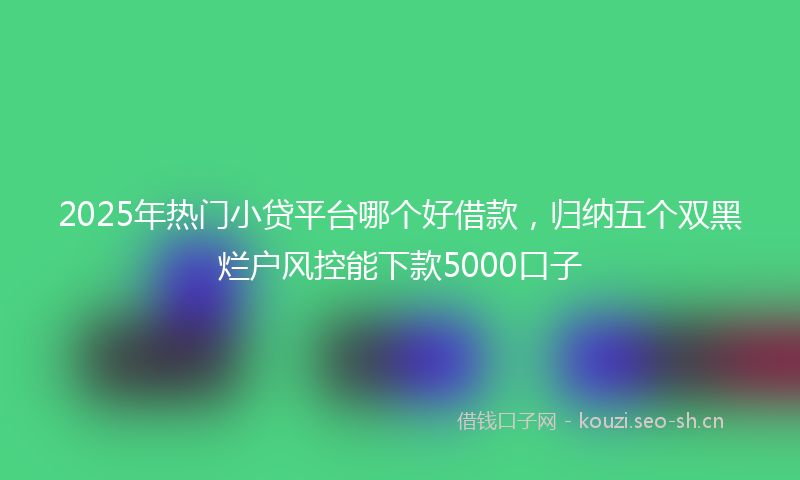 2025年热门小贷平台哪个好借款，归纳五个双黑烂户风控能下款5000口子