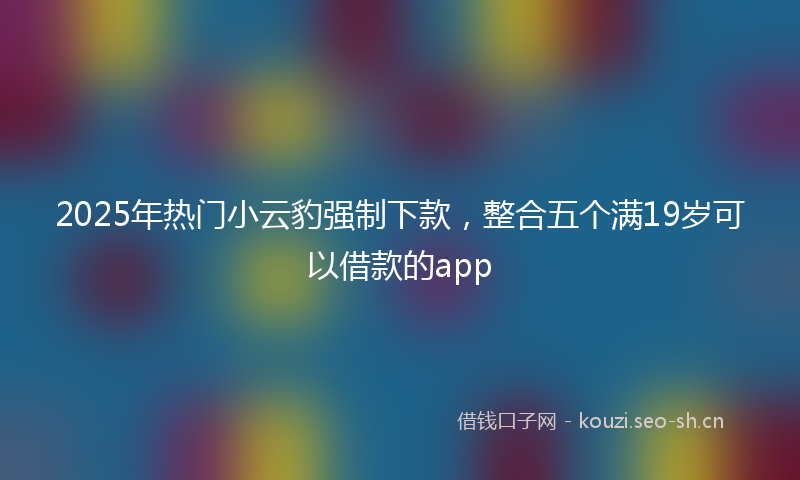 2025年热门小云豹强制下款，整合五个满19岁可以借款的app
