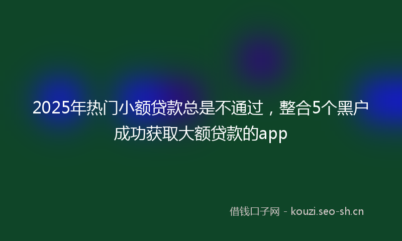 2025年热门小额贷款总是不通过,整合5个黑户成功获取大额贷款的app