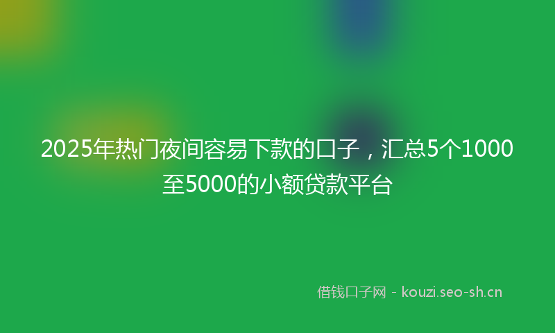 2025年热门夜间容易下款的口子，汇总5个1000至5000的小额贷款平台