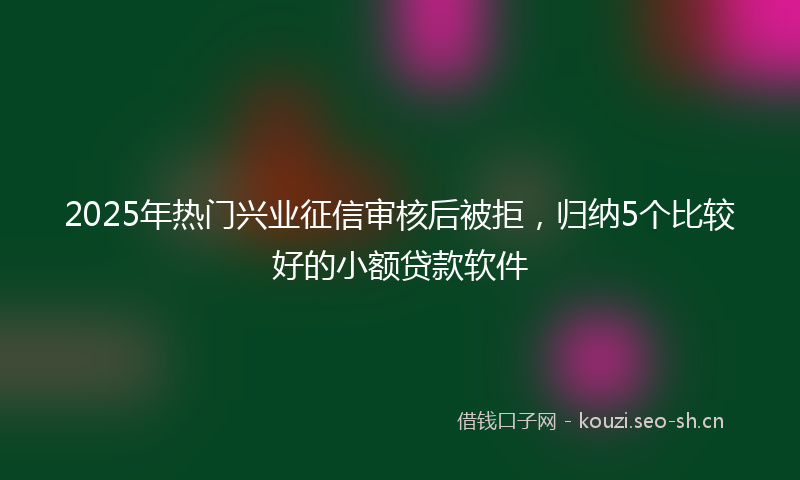 2025年热门兴业征信审核后被拒，归纳5个比较好的小额贷款软件