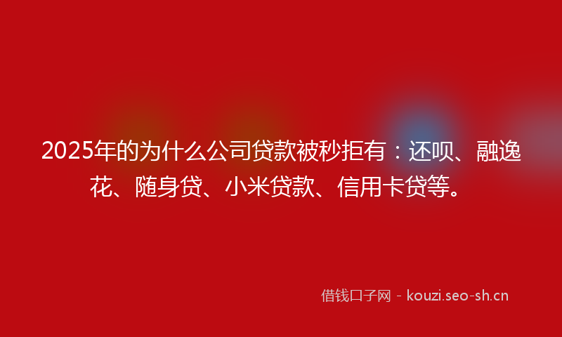 2025年的为什么公司贷款被秒拒有：还呗、融逸花、随身贷、小米贷款、信用卡贷等。