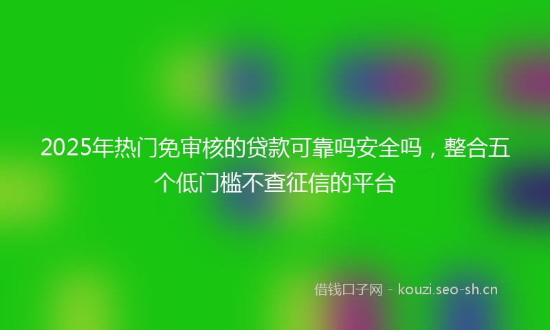 2025年热门免审核的贷款可靠吗安全吗，整合五个低门槛不查征信的平台
