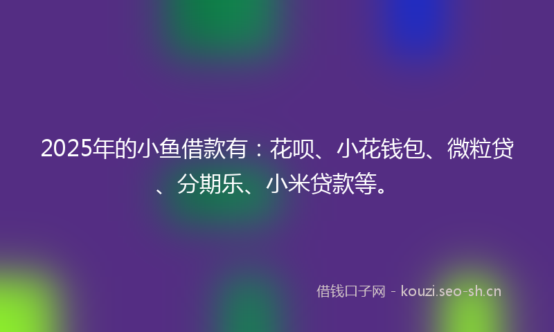 2025年的小鱼借款有：花呗、小花钱包、微粒贷、分期乐、小米贷款等。