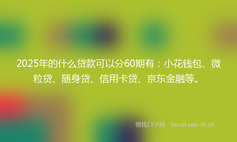 2025年的什么贷款可以分60期有：小花钱包、微粒贷、随身贷、信用卡贷、京东金融等。