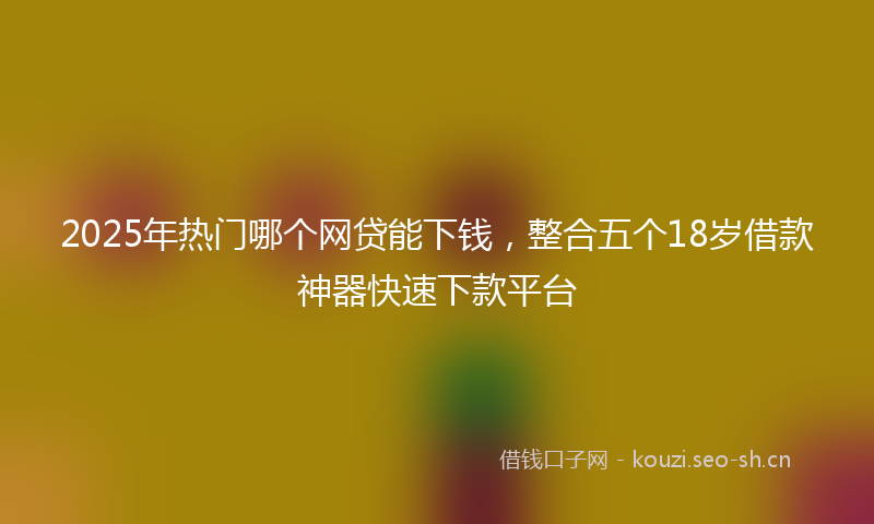 2025年热门哪个网贷能下钱，整合五个18岁借款神器快速下款平台