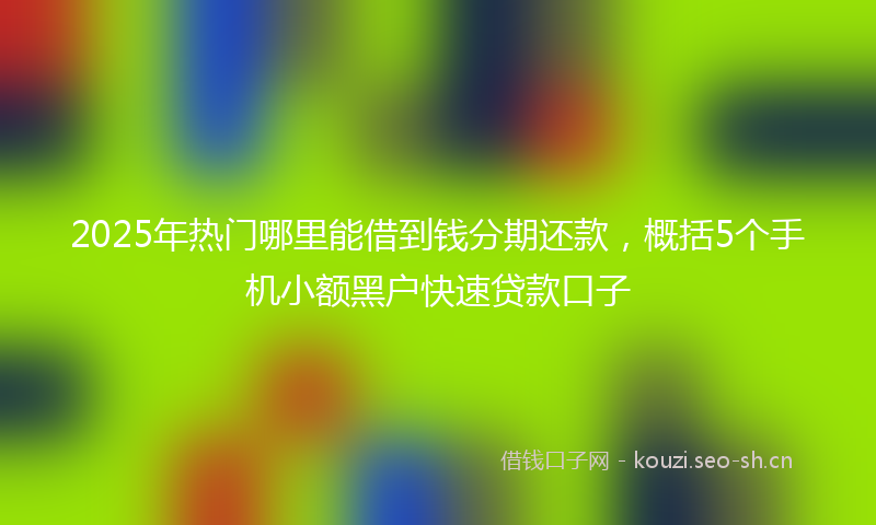 2025年热门哪里能借到钱分期还款，概括5个手机小额黑户快速贷款口子