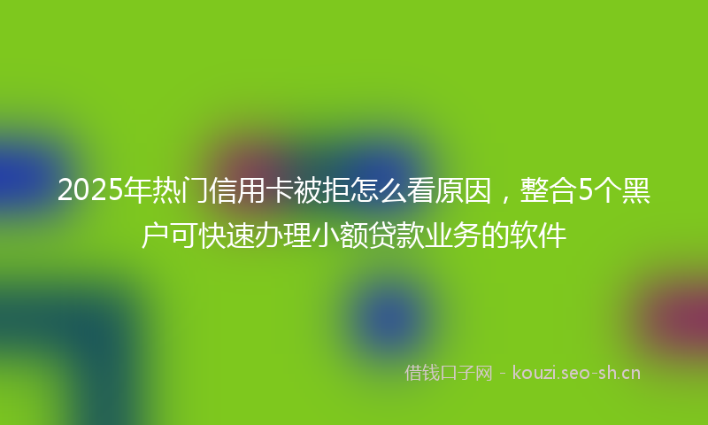 2025年热门信用卡被拒怎么看原因，整合5个黑户可快速办理小额贷款业务的软件