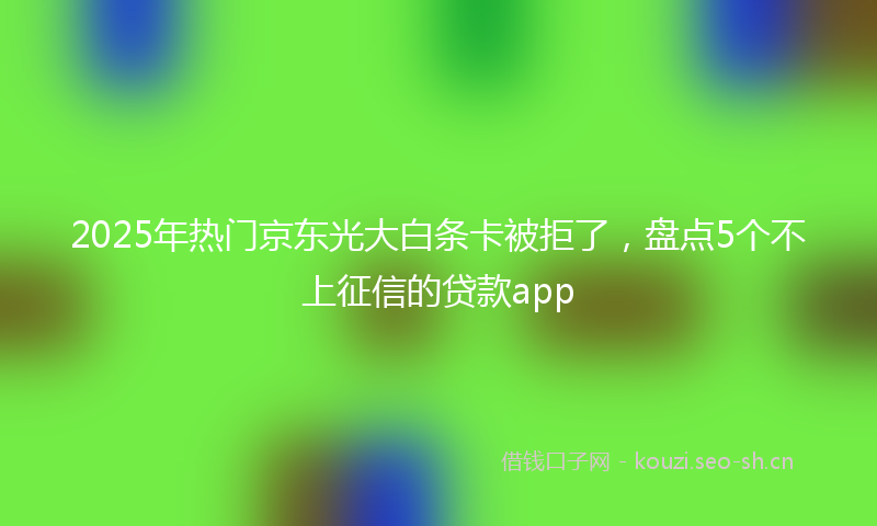 2025年热门京东光大白条卡被拒了，盘点5个不上征信的贷款app