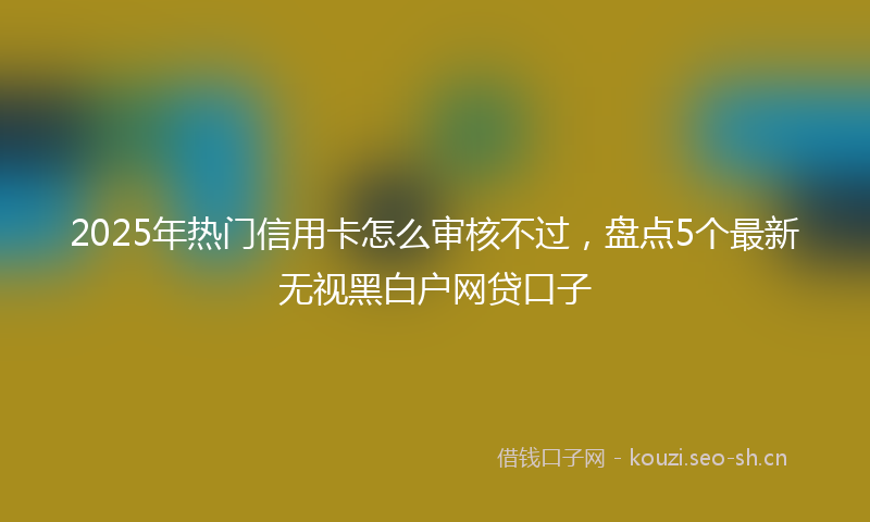 2025年热门信用卡怎么审核不过，盘点5个最新无视黑白户网贷口子