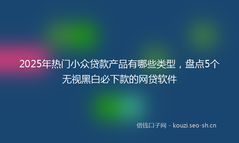 2025年热门小众贷款产品有哪些类型，盘点5个无视黑白必下款的网贷软件