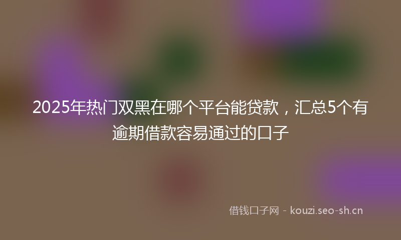 2025年热门双黑在哪个平台能贷款，汇总5个有逾期借款容易通过的口子