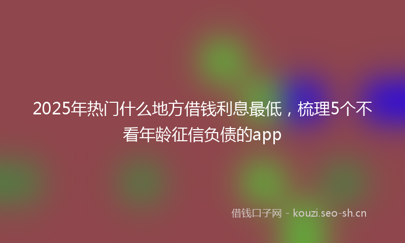 2025年热门什么地方借钱利息最低，梳理5个不看年龄征信负债的app