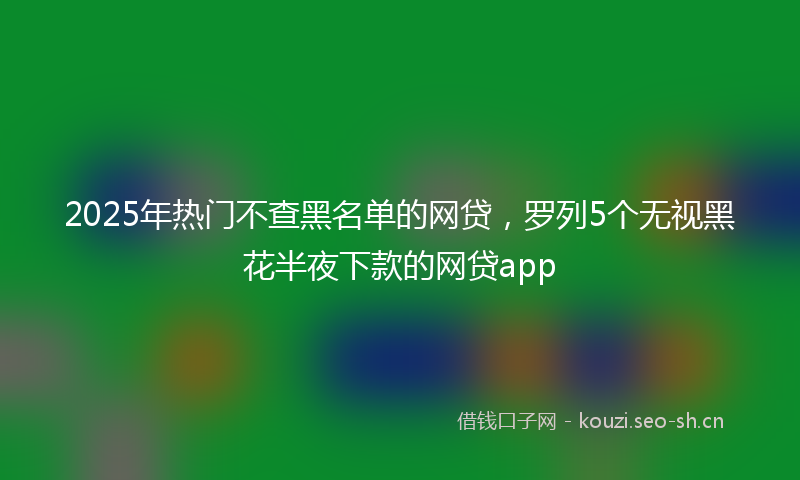 2025年热门不查黑名单的网贷，罗列5个无视黑花半夜下款的网贷app