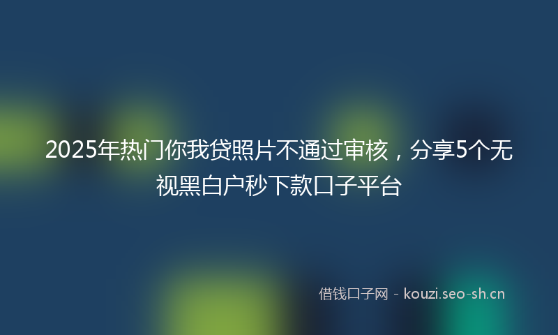 2025年热门你我贷照片不通过审核，分享5个无视黑白户秒下款口子平台