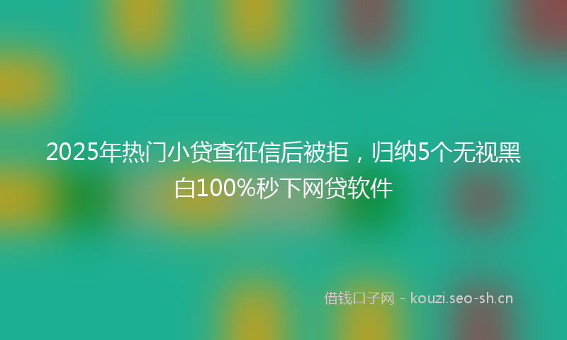 2025年热门小贷查征信后被拒，归纳5个无视黑白100%秒下网贷软件