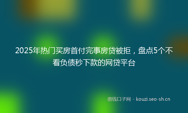 2025年热门买房首付完事房贷被拒，盘点5个不看负债秒下款的网贷平台