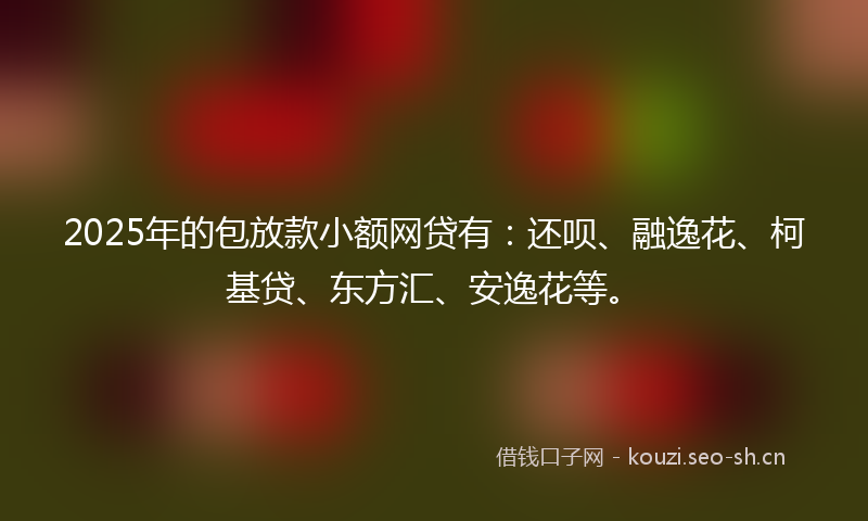 2025年的包放款小额网贷有：还呗、融逸花、柯基贷、东方汇、安逸花等。