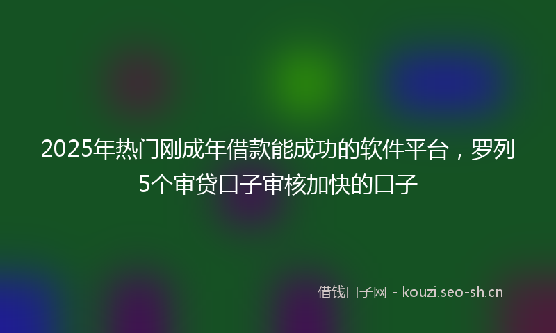 2025年热门刚成年借款能成功的软件平台，罗列5个审贷口子审核加快的口子