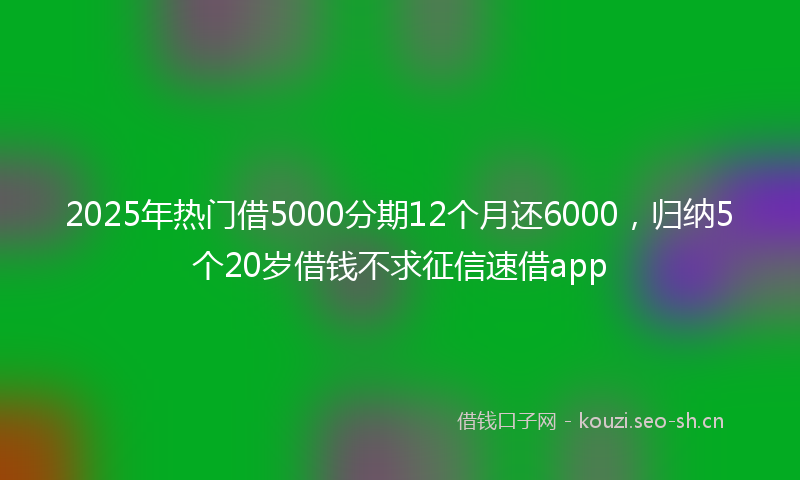 2025年热门借5000分期12个月还6000，归纳5个20岁借钱不求征信速借app