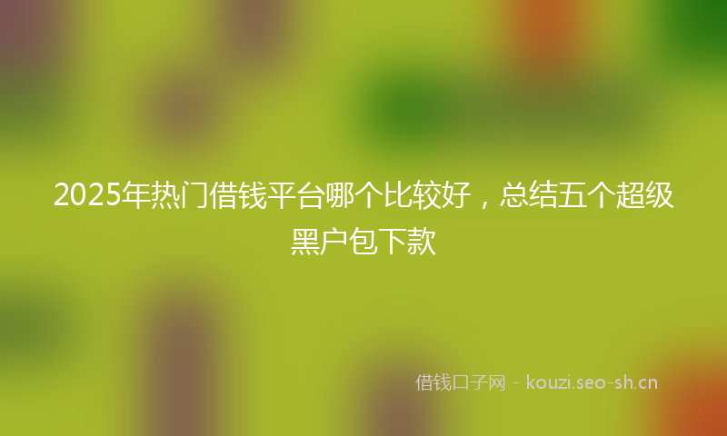 2025年热门借钱平台哪个比较好，总结五个超级黑户包下款
