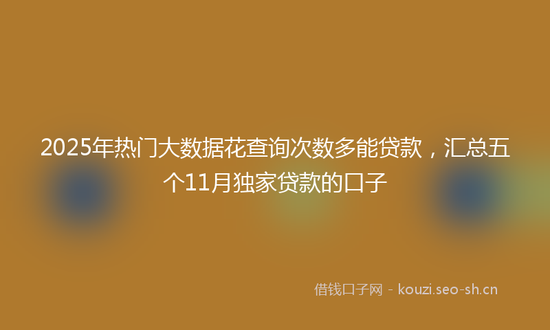 2025年热门大数据花查询次数多能贷款，汇总五个11月独家贷款的口子