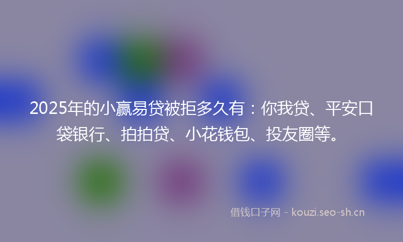 2025年的小赢易贷被拒多久有：你我贷、平安口袋银行、拍拍贷、小花钱包、投友圈等。