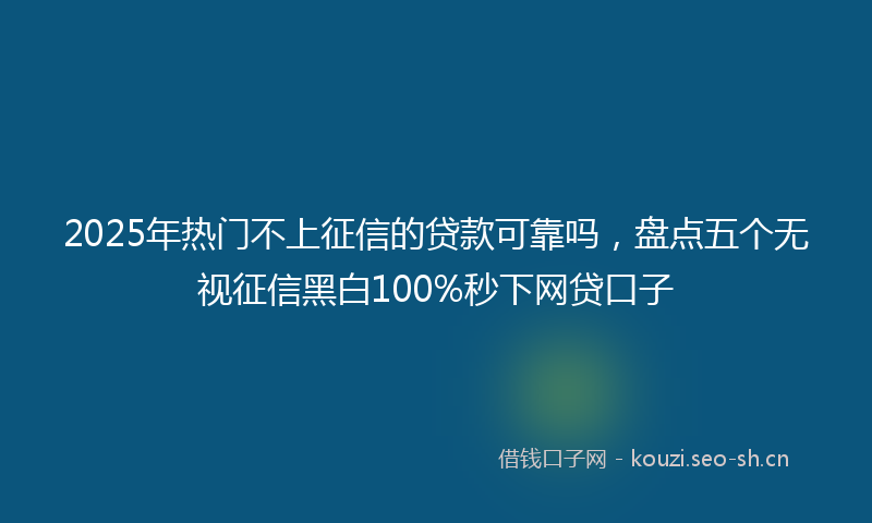 2025年热门不上征信的贷款可靠吗，盘点五个无视征信黑白100%秒下网贷口子