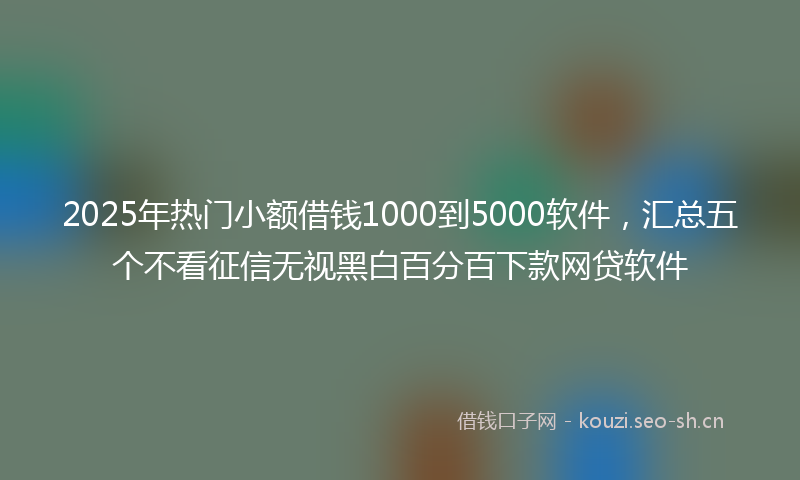 2025年热门小额借钱1000到5000软件，汇总五个不看征信无视黑白百分百下款网贷软件