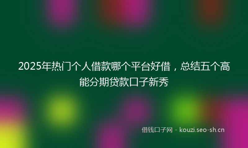 2025年热门个人借款哪个平台好借，总结五个高能分期贷款口子新秀