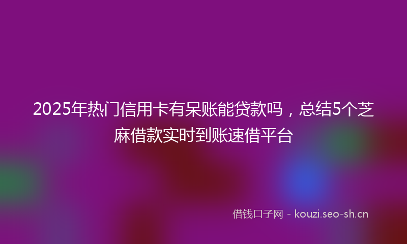 2025年热门信用卡有呆账能贷款吗，总结5个芝麻借款实时到账速借平台