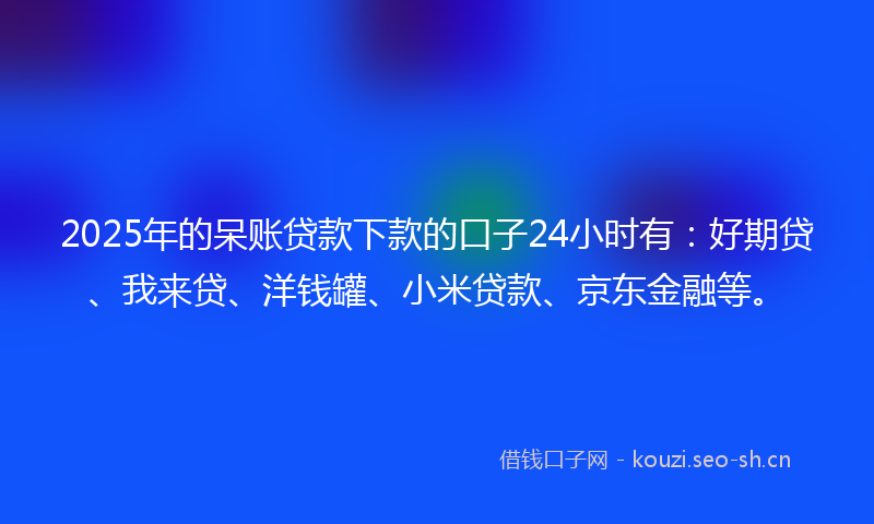 2025年的呆账贷款下款的口子24小时有：好期贷、我来贷、洋钱罐、小米贷款、京东金融等。