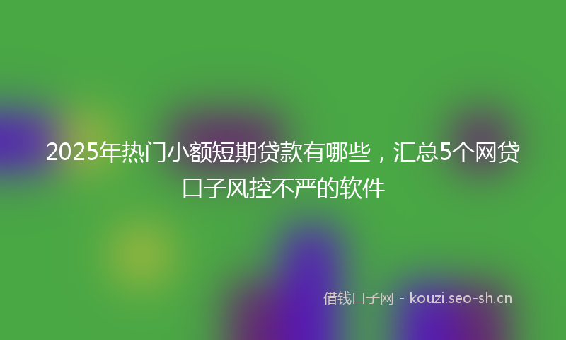 2025年热门小额短期贷款有哪些，汇总5个网贷口子风控不严的软件