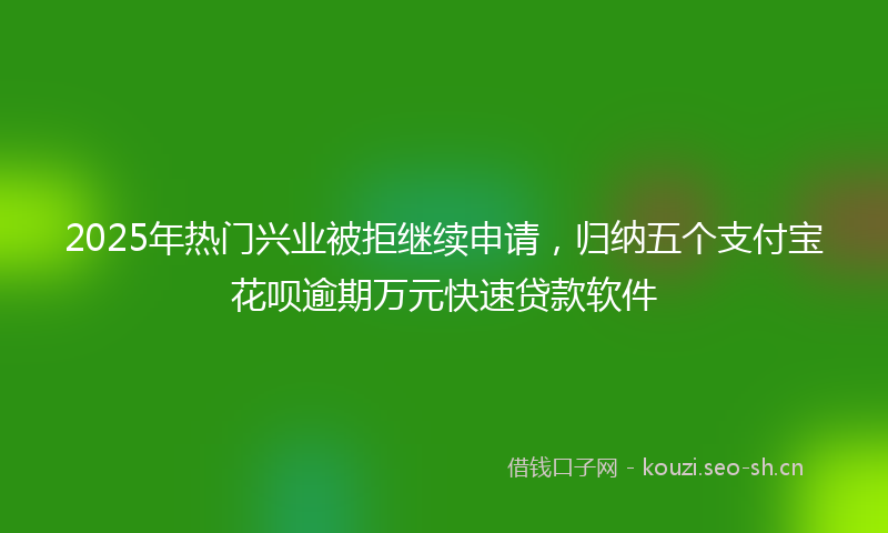 2025年热门兴业被拒继续申请，归纳五个支付宝花呗逾期万元快速贷款软件
