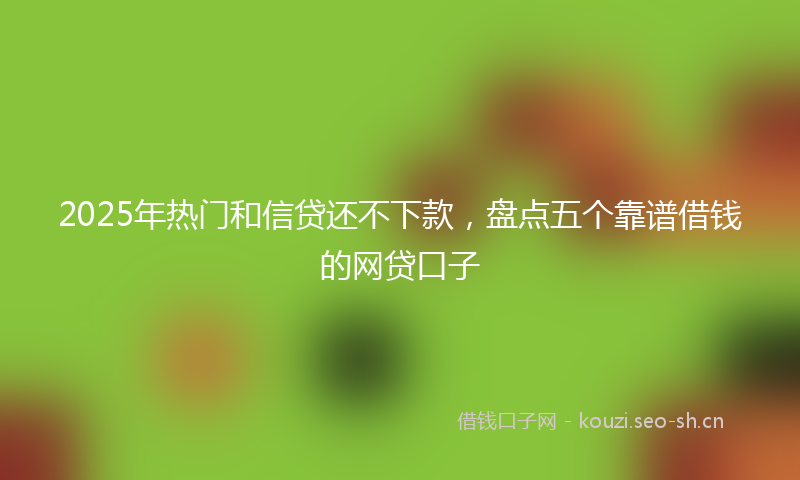 2025年热门和信贷还不下款，盘点五个靠谱借钱的网贷口子