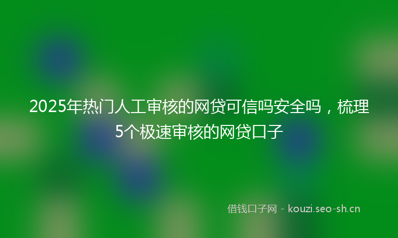 2025年热门人工审核的网贷可信吗安全吗，梳理5个极速审核的网贷口子