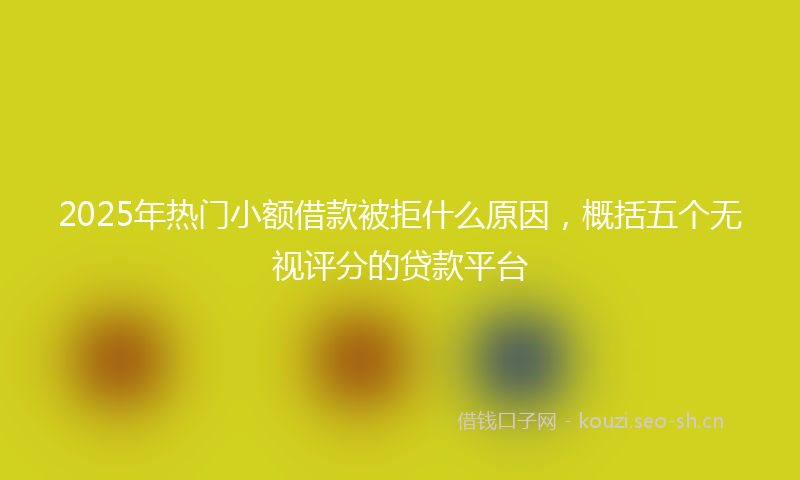 2025年热门小额借款被拒什么原因，概括五个无视评分的贷款平台