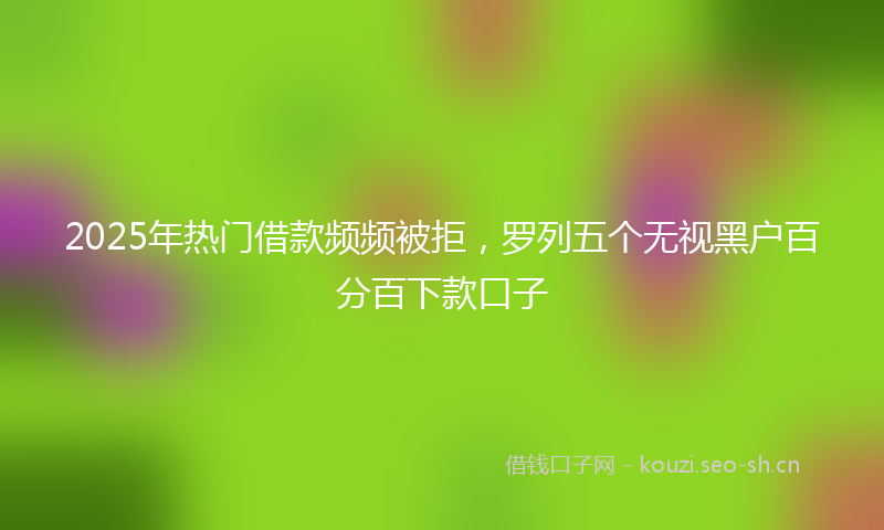 2025年热门借款频频被拒，罗列五个无视黑户百分百下款口子