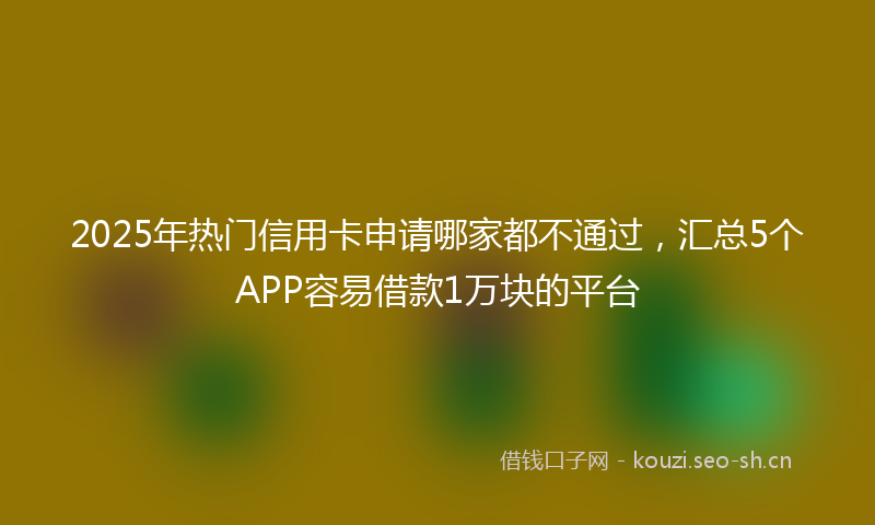 2025年热门信用卡申请哪家都不通过，汇总5个APP容易借款1万块的平台