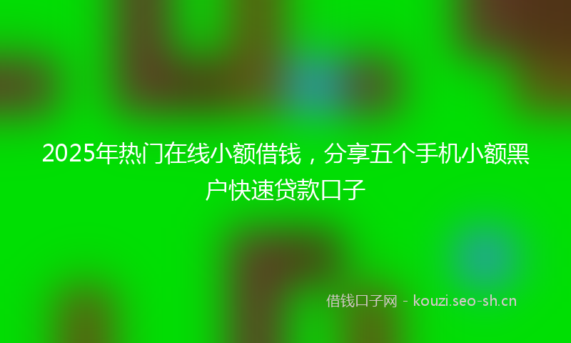 2025年热门在线小额借钱，分享五个手机小额黑户快速贷款口子