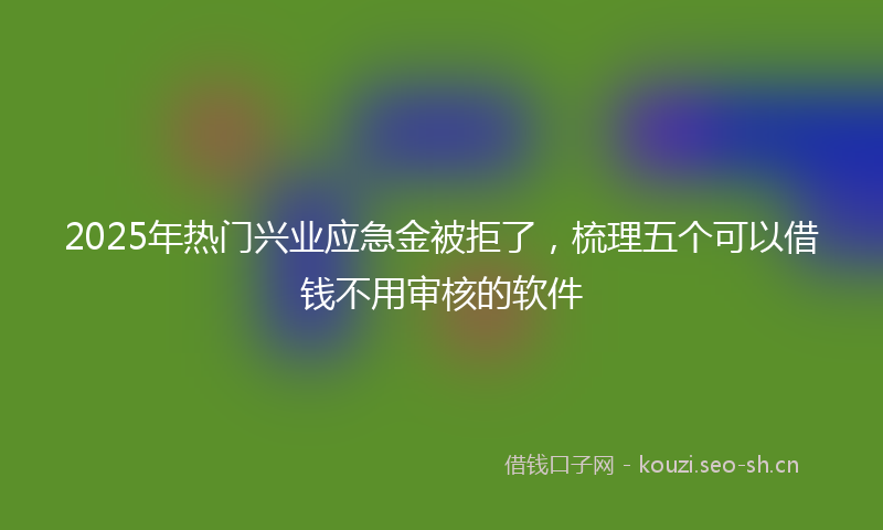 2025年热门兴业应急金被拒了，梳理五个可以借钱不用审核的软件