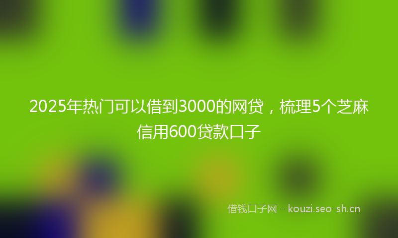 2025年热门可以借到3000的网贷，梳理5个芝麻信用600贷款口子