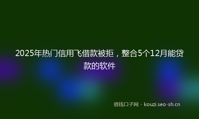 2025年热门信用飞借款被拒，整合5个12月能贷款的软件