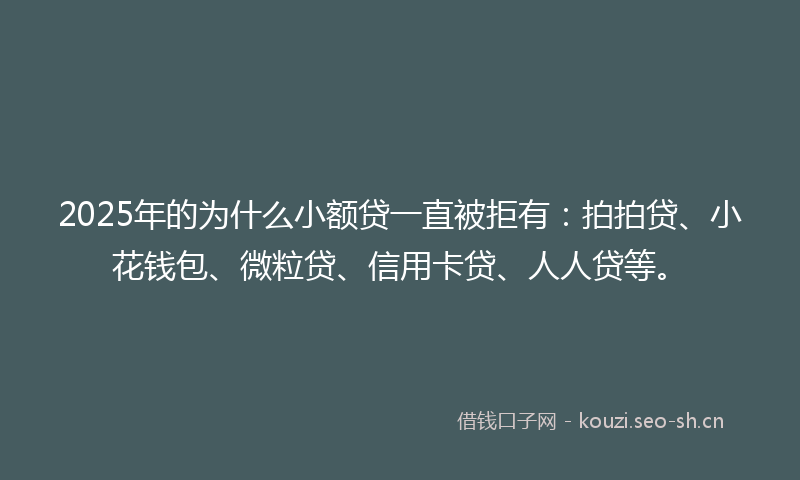 2025年的为什么小额贷一直被拒有：拍拍贷、小花钱包、微粒贷、信用卡贷、人人贷等。