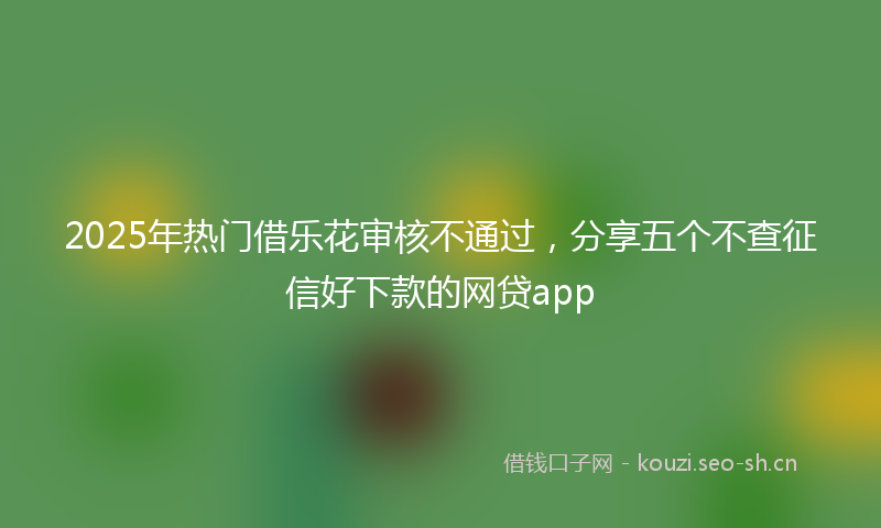 2025年热门借乐花审核不通过，分享五个不查征信好下款的网贷app