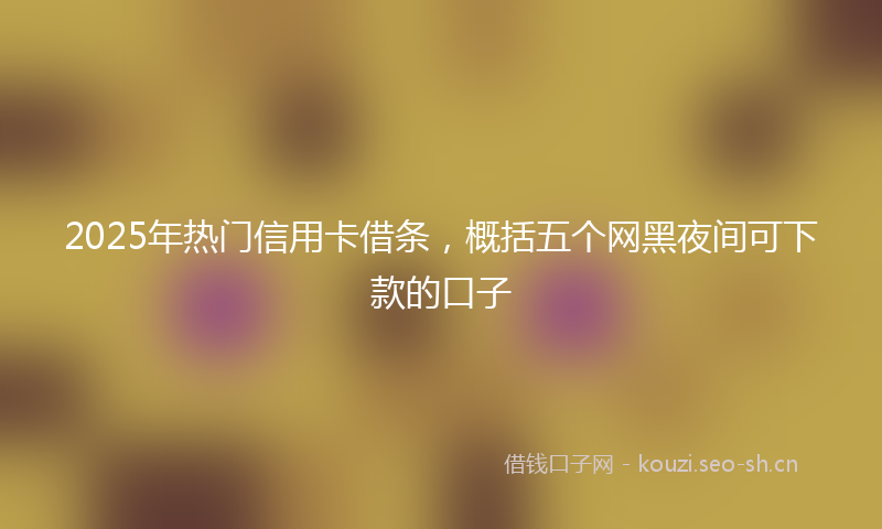 2025年热门信用卡借条，概括五个网黑夜间可下款的口子