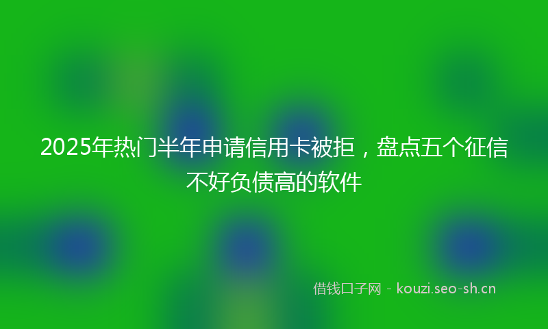 2025年热门半年申请信用卡被拒,盘点五个征信不好负债高的软件
